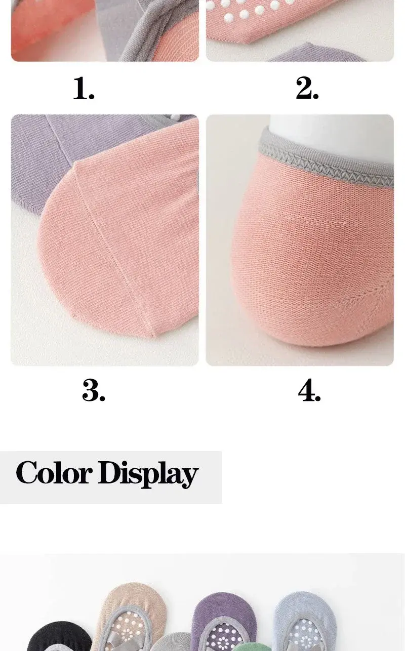 Thumbnail: 1/ 4Pair Professional Women Yoga Sock Silicone Anti-slip Ballet Pilates Socks Wo