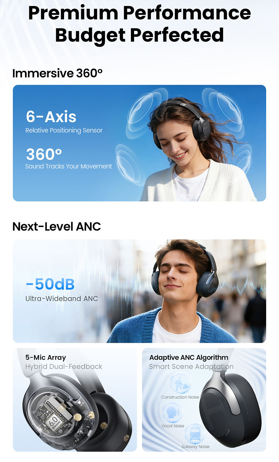 Thumbnail: HAYLOU S40 ANC Wireless Headphone 50dB Noise Canceling Hi-Res 3D Spatial Audio E