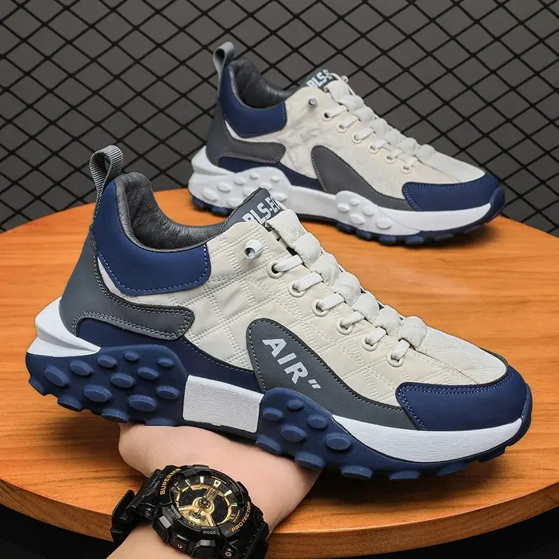 Miniaturbild: Thick Sole Mens Sneakers Fashion Man Shoe Versatile Vulcanized Shoe Lace Up Outd