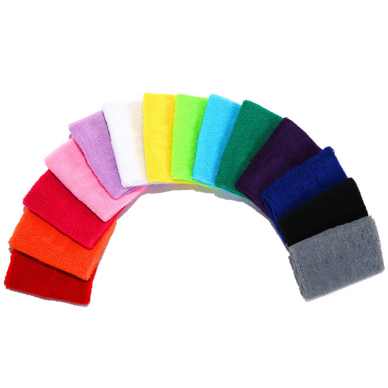 1PC Colorful Cotton Unisex Sport Sweatband Wristband Wrist Protector Gym Running