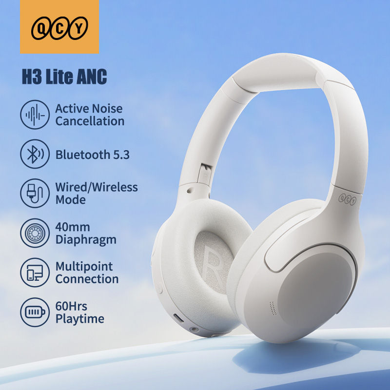 QCY H3 Lite ANC Wireless/Wired Headphones Bluetooth 5.3 Foldable Over Ear Headse