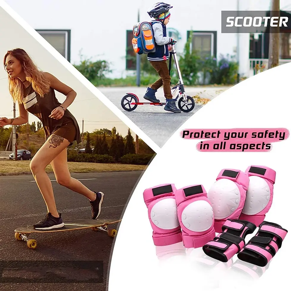 Thumbnail: Kids/Adults Knee Elbow Pads Wrist Guards, Protective Gear Set for Roller Skates,