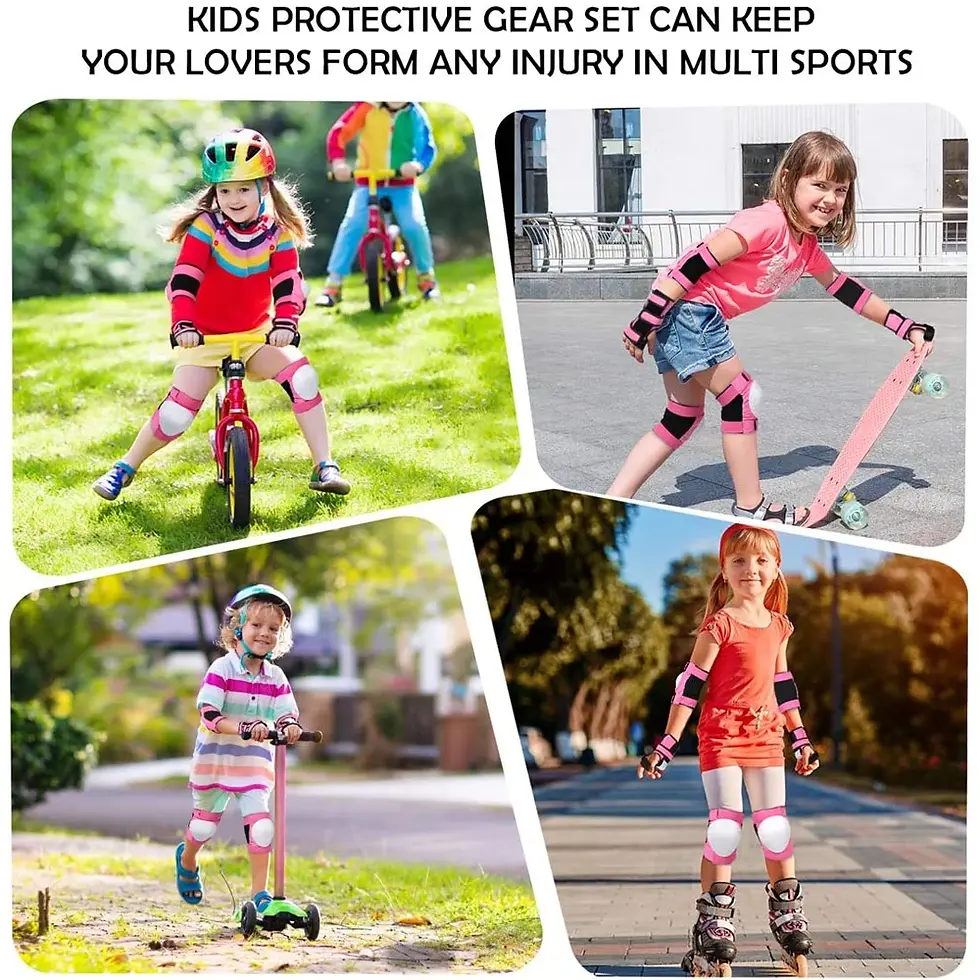 Thumbnail: Kids/Adults Knee Elbow Pads Wrist Guards, Protective Gear Set for Roller Skates,