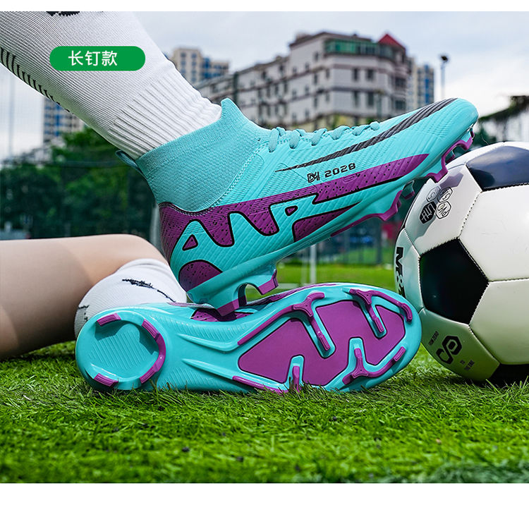 Thumbnail: Fashion Pink Soccer Shoes Men's  Professional Lightweight Sock Football Boots Ou