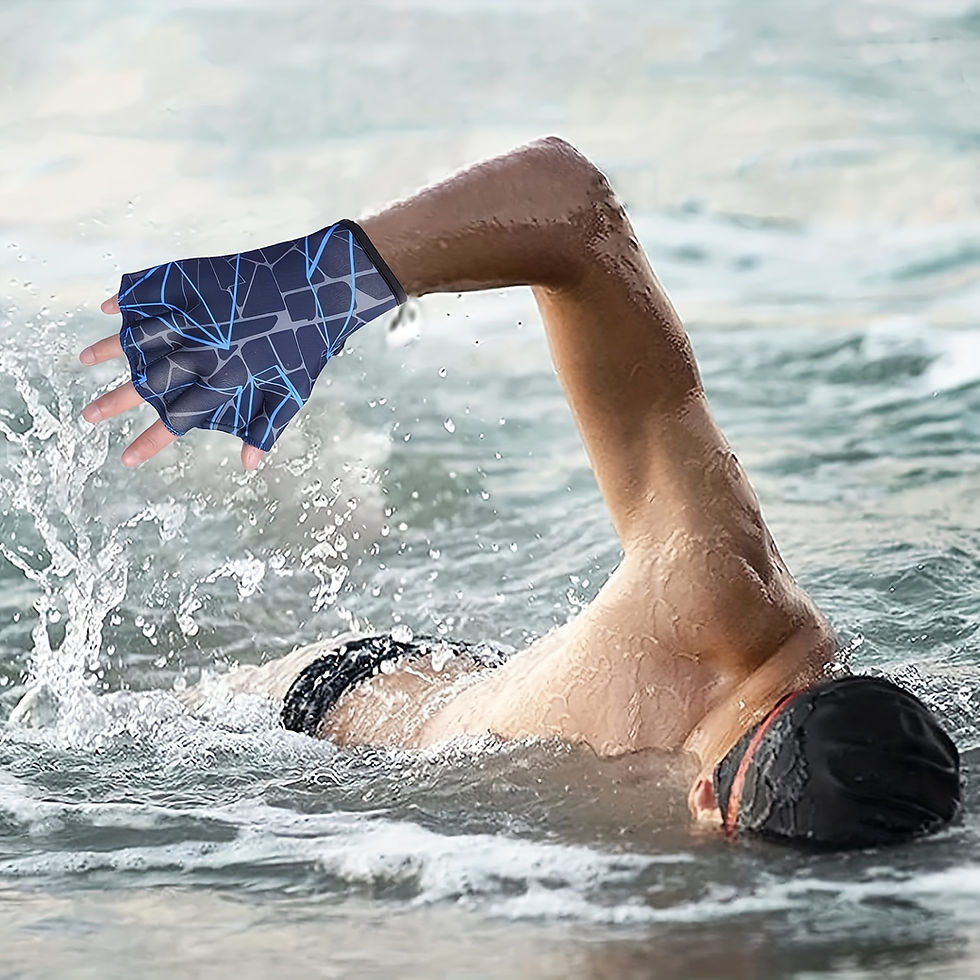Thumbnail: 1 Pair of Unisex Camouflage Swimming Gloves - Ideal for Swimming, Surfing, Divin