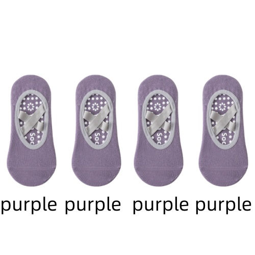 Thumbnail: 1/ 4Pair Professional Women Yoga Sock Silicone Anti-slip Ballet Pilates Socks Wo