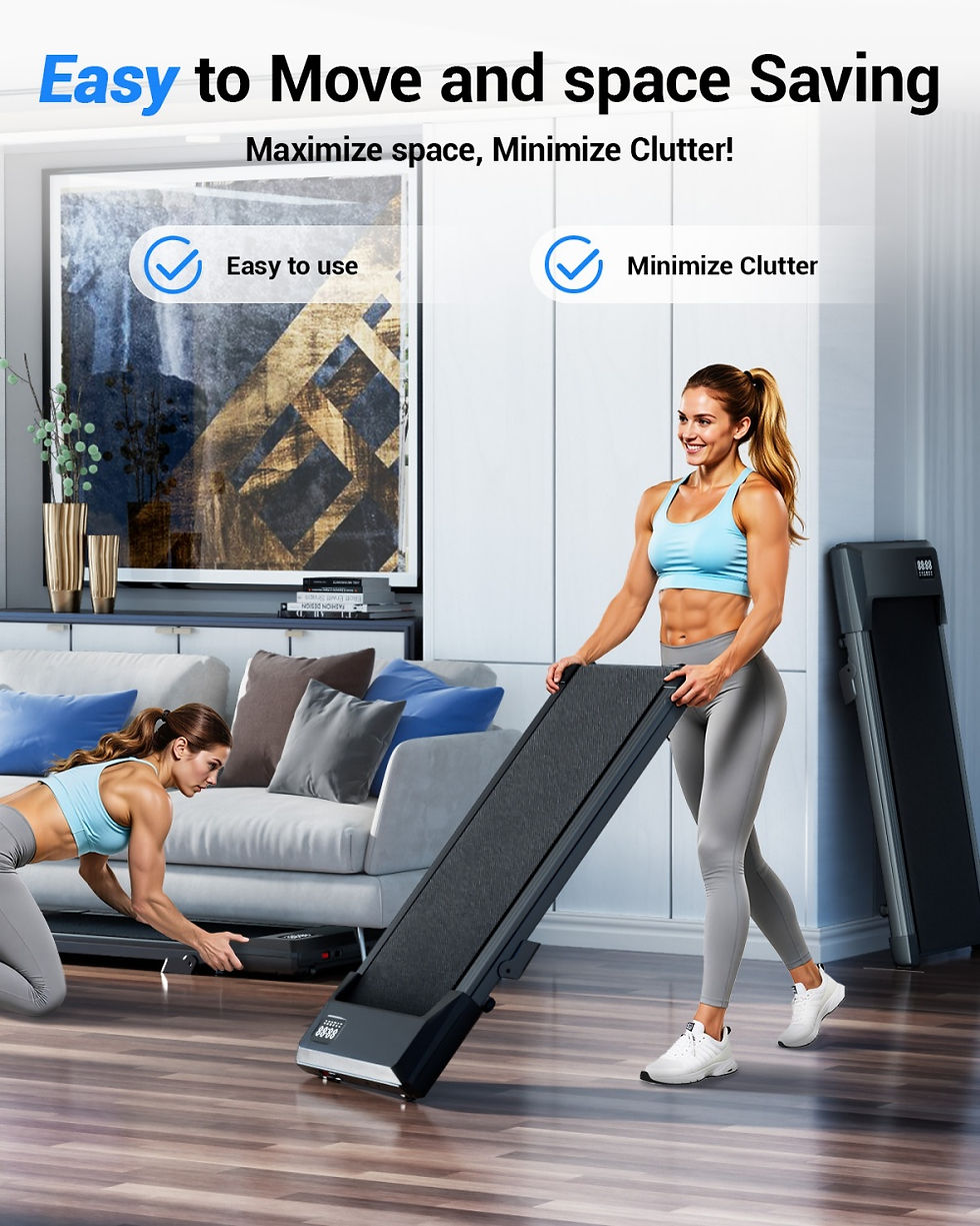 Thumbnail: Foldable 6% Slope Under Desk Treadmills 2.5 HP Quiet Walking Pad Portable Remote
