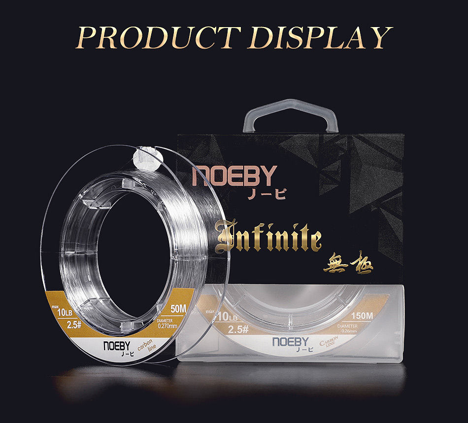 Thumbnail: NOEBY Shock Leader 50m 6-65lb Carbon Fiber Fluorocarbon Fishing Line Monofilamen
