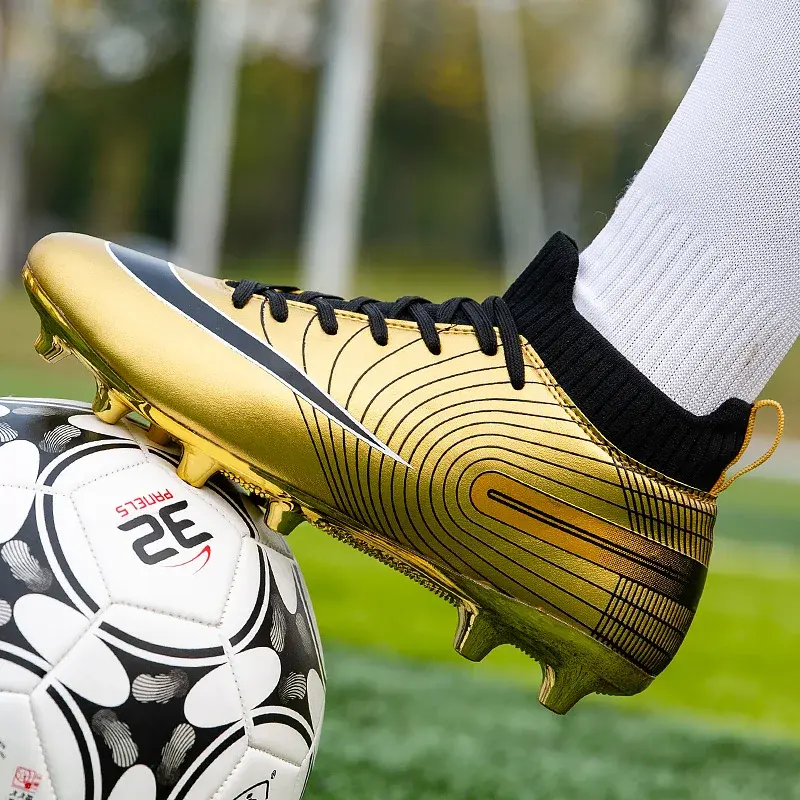 Thumbnail: Professional Men Ankle Football Boots Outdoor Grass Cleats Unisex Soccer Shoes L