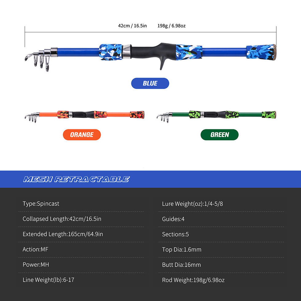 Miniaturbild: Portable telescopic camouflage children's fishing rod with rotating adjustment t