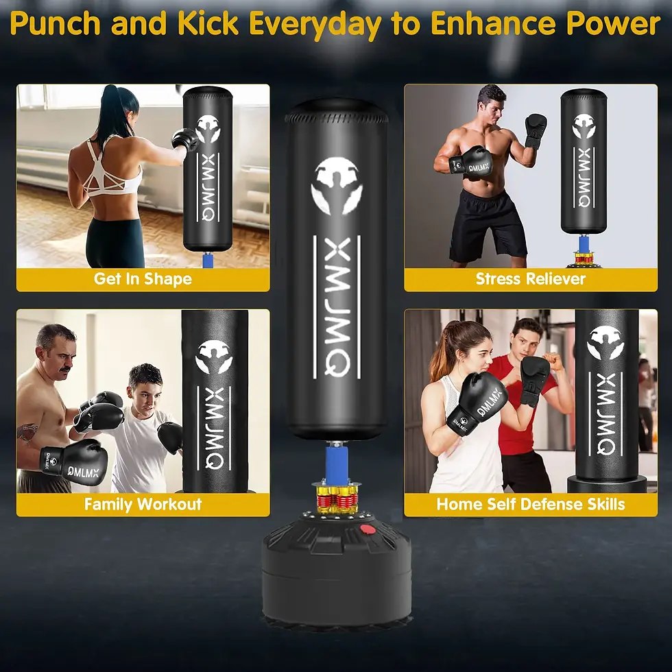Thumbnail: Standing boxing post with gloves, home fighting training sandbag, boxing bag wit