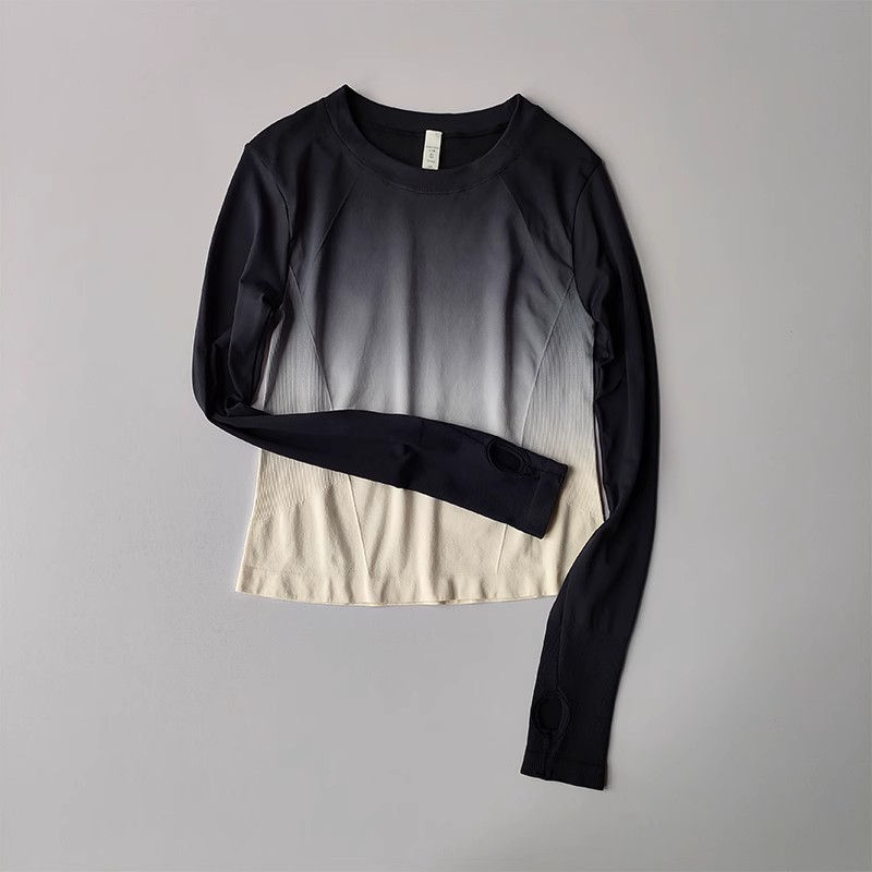 Miniaturbild: Women's Long Sleeve Top Yoga Shirts Running T-Shirt Hanging dye Fitness Sports T
