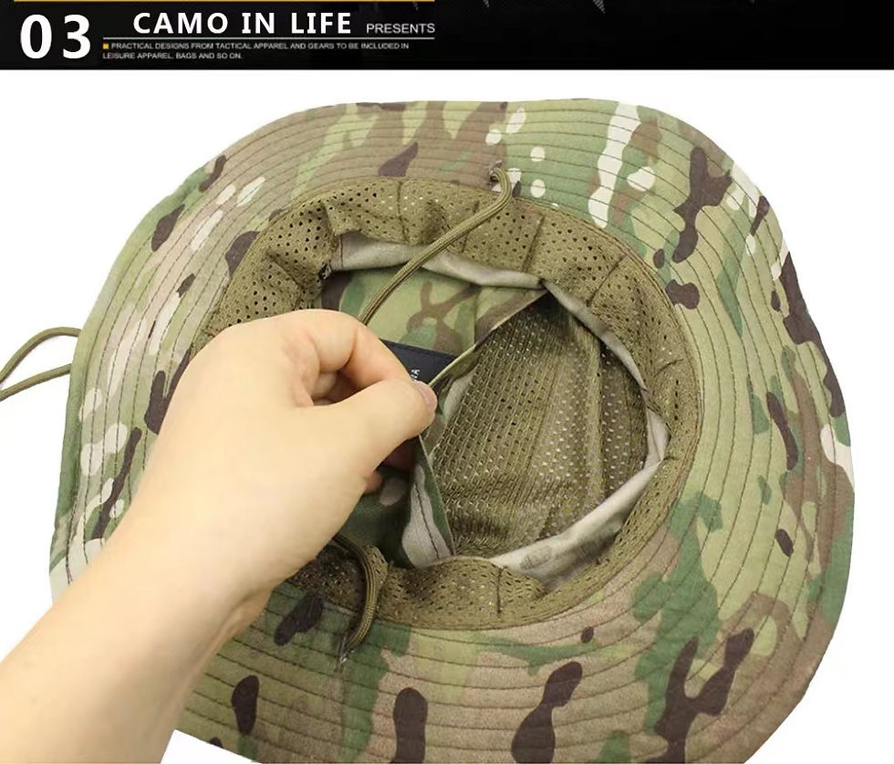 Thumbnail: 2026 New Camo Tactical Enthusiasts Square Pocket Bonnie Cap Outdoor Bucket Benny