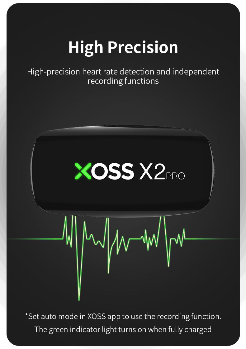 Miniaturbild: XOSS X2 Pro Heart Rate Sensor Independent Record Chest Strap HRM Monitor Bluetoo