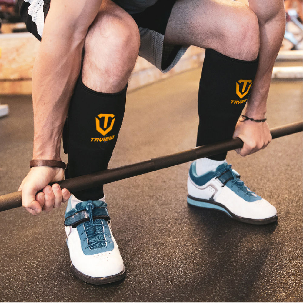 5mm Neoprene Pull Up Squat Shin Guard Pad Calf Protection Adjustable Exercise Gy