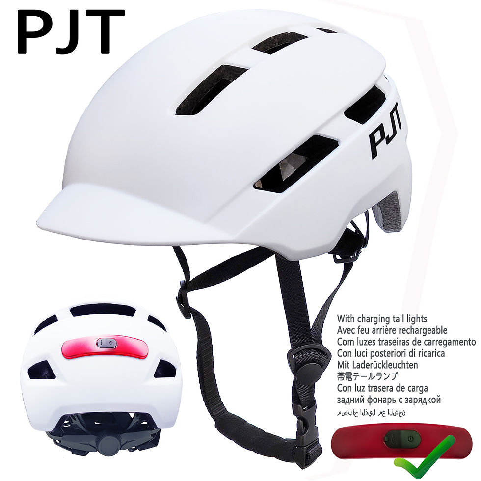 Thumbnail: PJT New Cycling Helmet In-Mold Mountain Road USB Rechargeable Tail light Bicycle