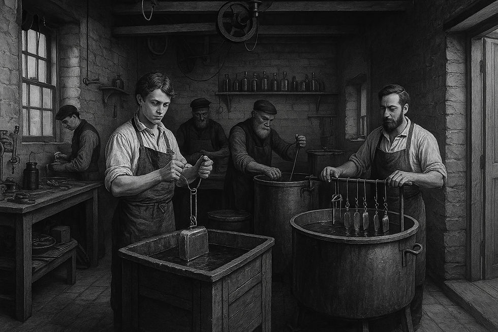 People doing electroplating in 1850
