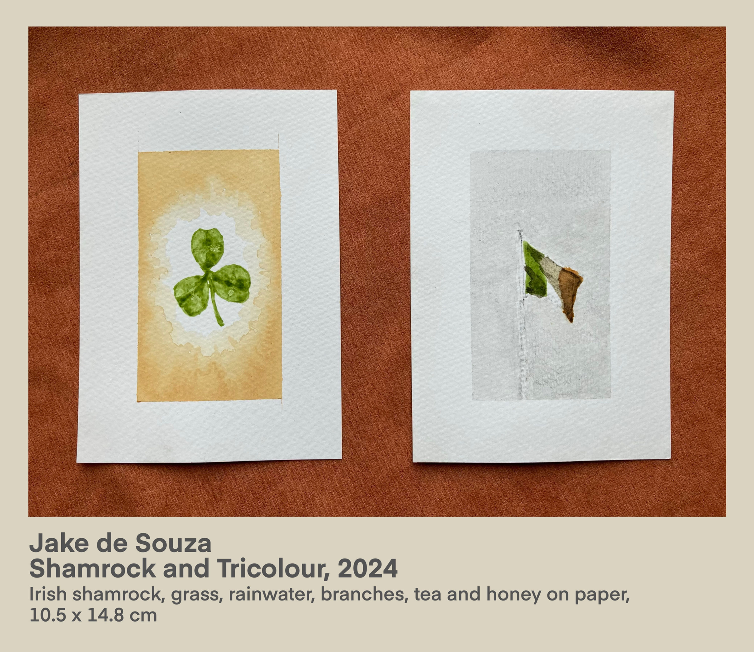 Shamrock and Tricolour [Made-To-Order] - Natural handmade ink, 4.1 x 5.8"