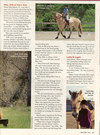 Young Rider Magazine - Fabulous Fjords