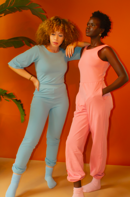 Thumbnail: Blue Short Sleeve Jogger Jumpsuit