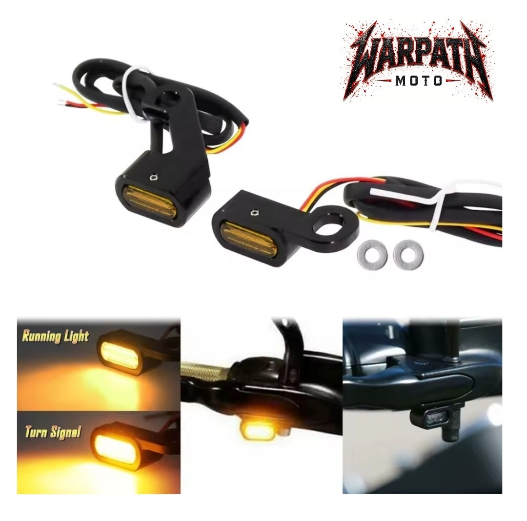 Warpath Moto Slimline LED Front Indicators - Black