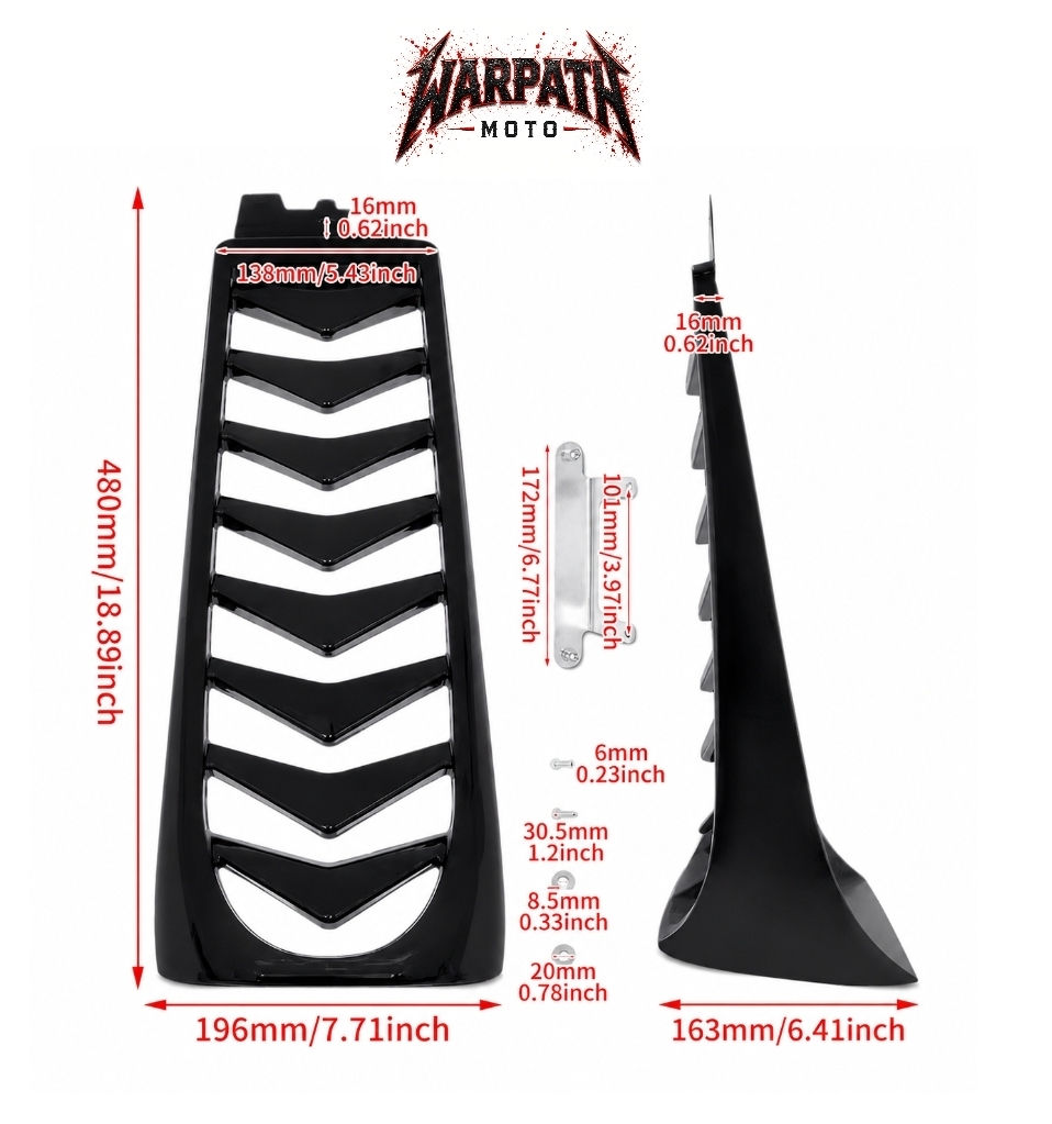 Warpath Moto Gloss Black Chin Spoiler