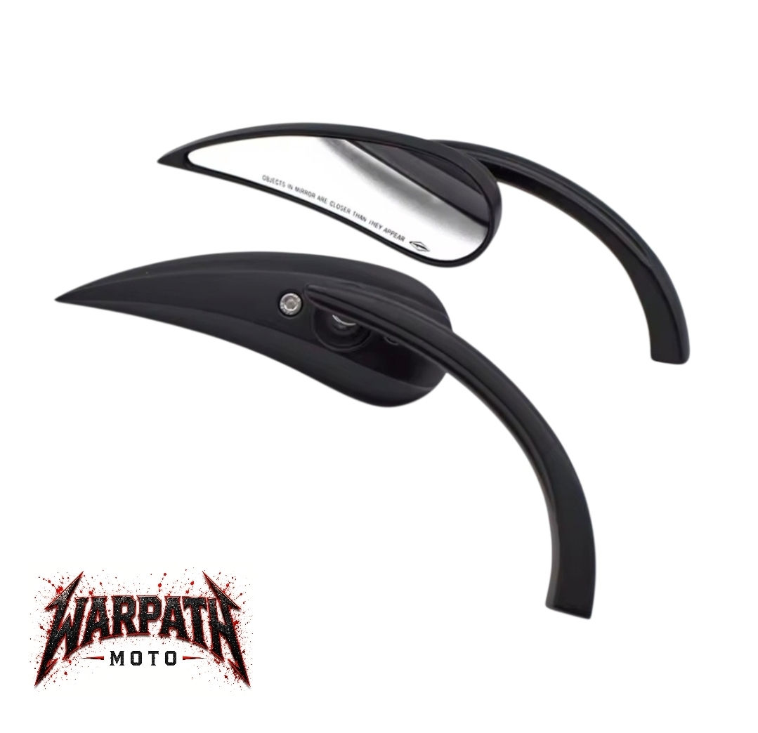 Warpath Moto Sleek Black Mirrors - Teardrop Black