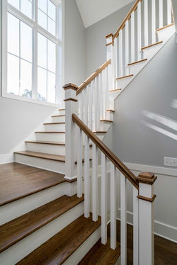 Custom White paint newel box