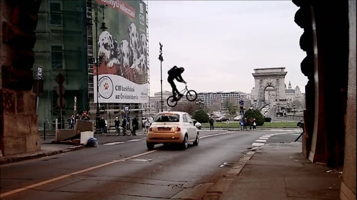 Top Gear Series 10 Episode 9 - James May in the Fiat 500 is exiting the tunnel which goes under Buda Castle in Budapest, Hungary