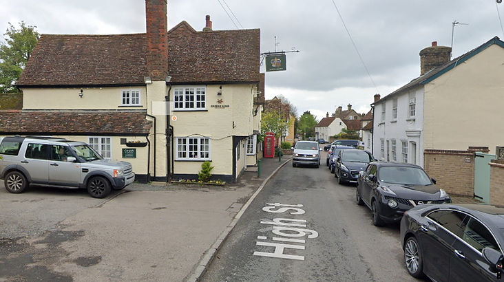 Top Gear Series 9 Episode 5 - Richard is seen driving his gigantic farm tractor through the town of Ashwell, England where the street are far too small for his massive farm machine.