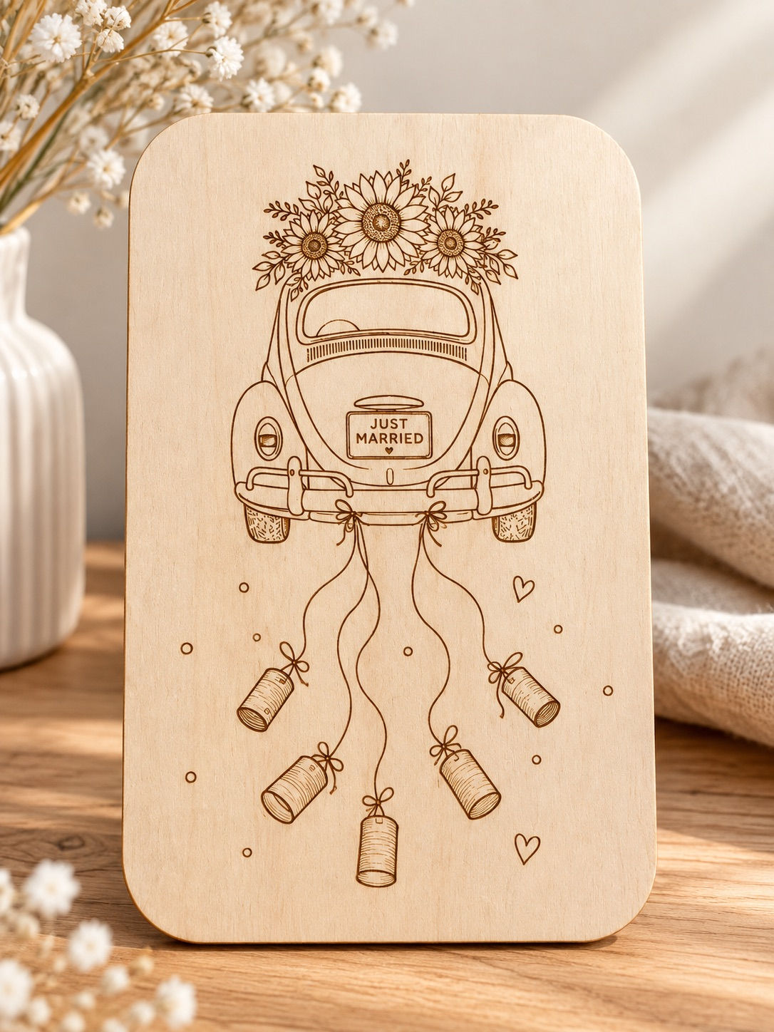 Wenskaart Just Married 10x15