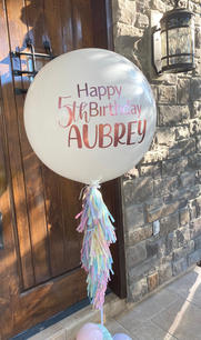 Big Ass balloons for 5th birthday - white and unicorn theme - 3ft Balloons
