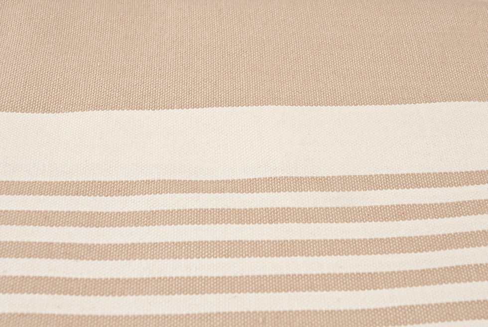 Fouta Beige Rayas Blancas
