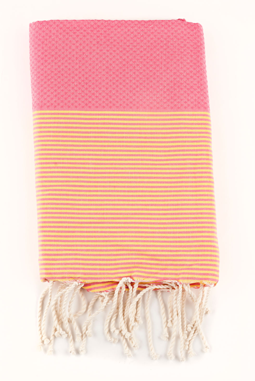 Fouta Fucsia Rayas Naranjas