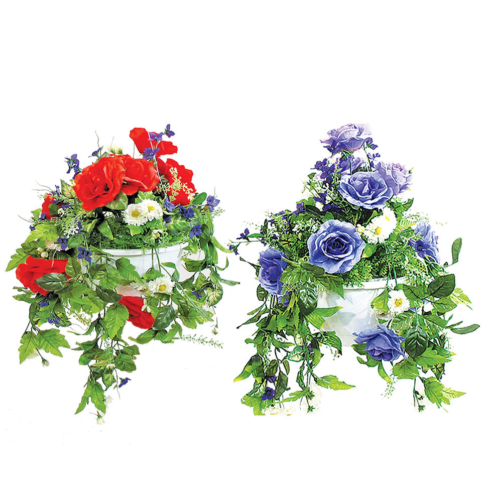Heritage Flowers P-LHB-J-0507-ASST Rose / Marigold / Violet Large Hanging Basket