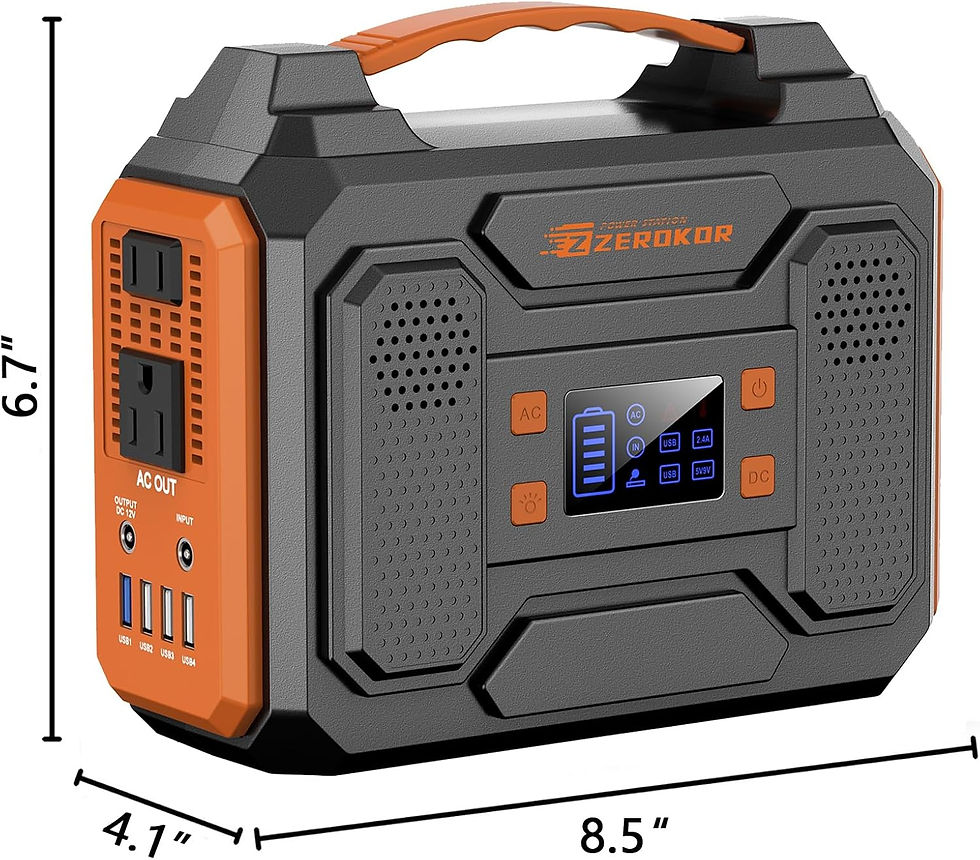 Thumbnail: Portable Solar Generator, 300W Portable Power Station with Foldable 60W Solar