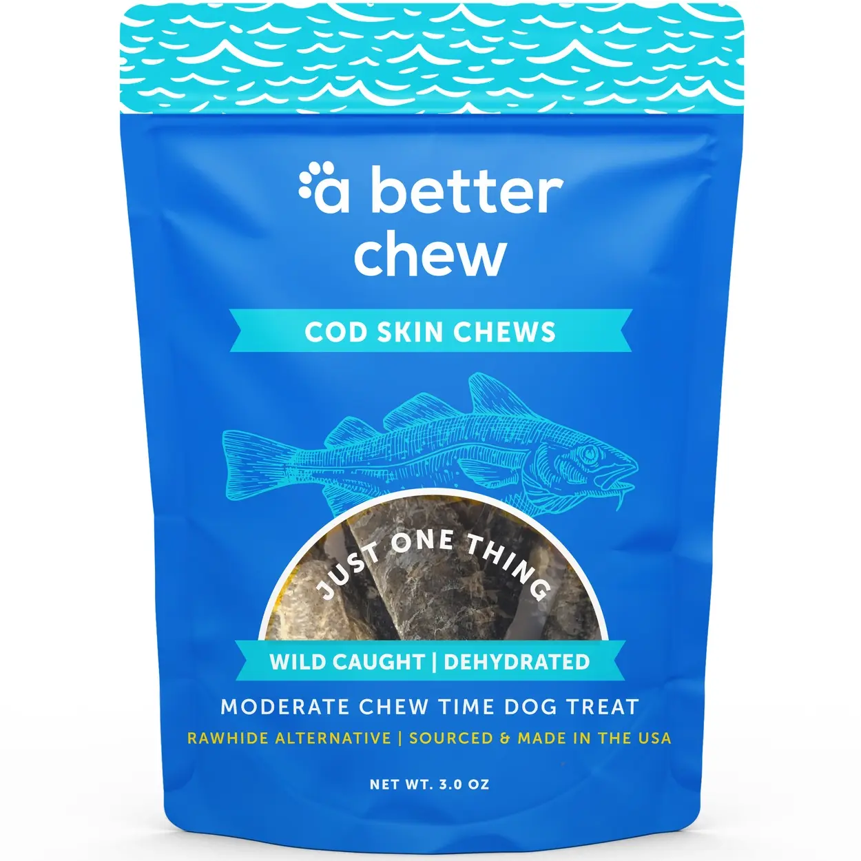 Wild Caught and Dehydrated Cod Skin Chews