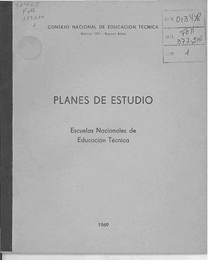 Planes de Estudio de Escuelas Nacionales de Educación Técnica
