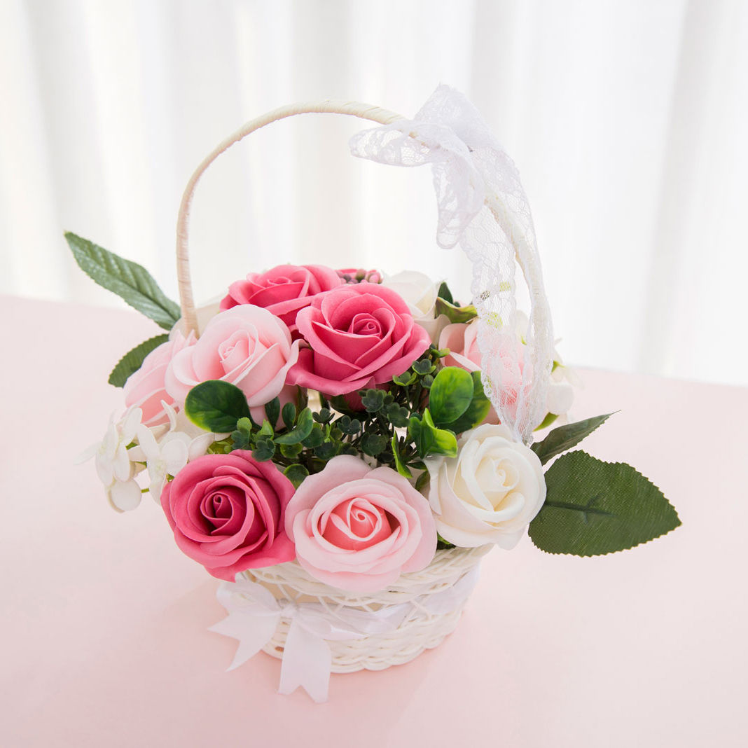 ソープフラワー ボックス アレンジメント ソープフラワーギフト 花 花かご 誕生日 プレゼント 母 女性 女友達 彼女 結婚祝い お祝い ギフト 退職 新築祝い