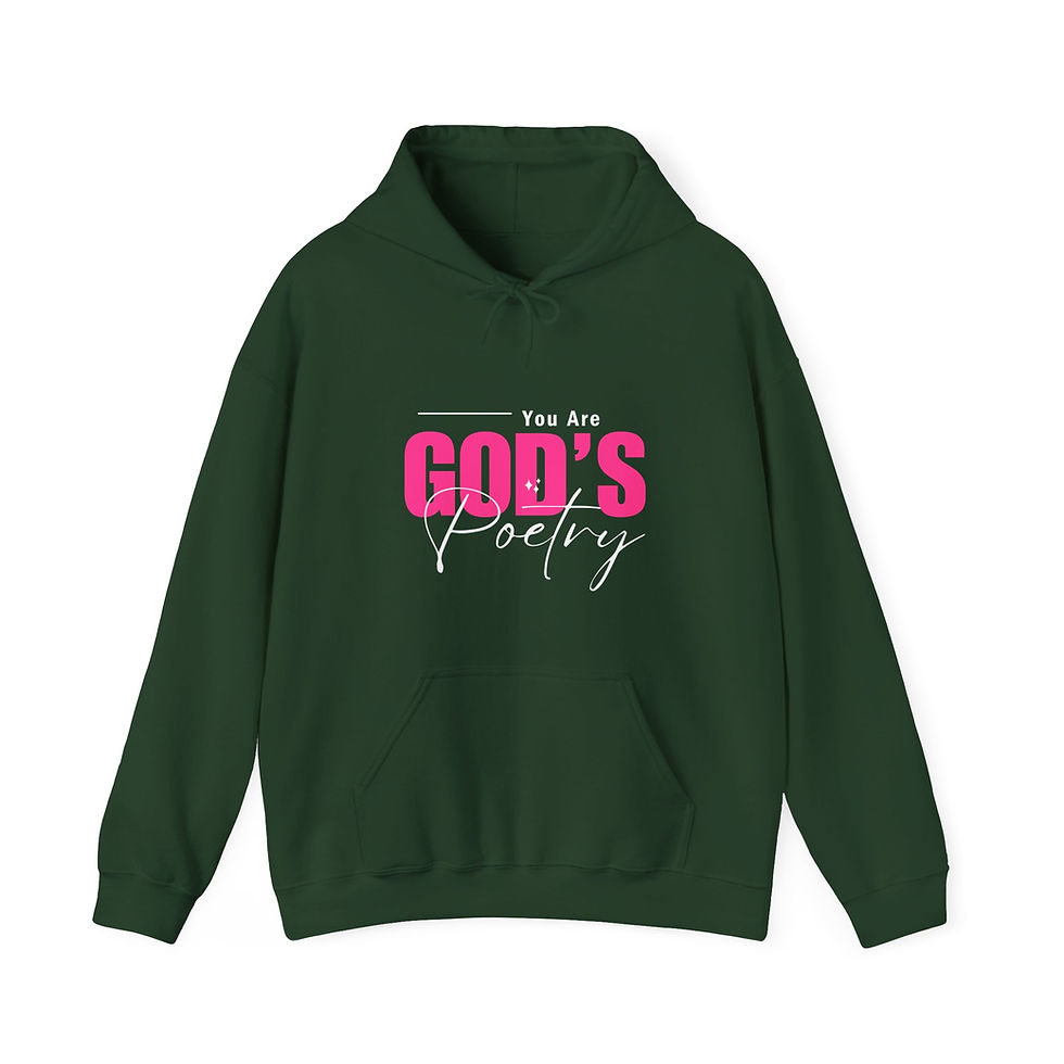 Thumbnail: God's Poetry Unisex Hoodie Sweatshirt,  Christian Faith Inspirational Gift-pink