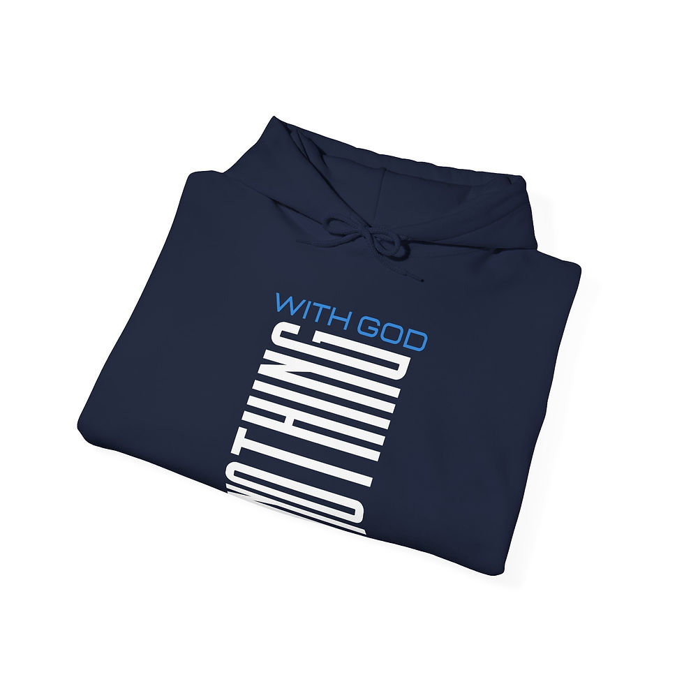 Thumbnail: Religious Hooded Sweatshirt - With God Nothing Shall Be Impossible