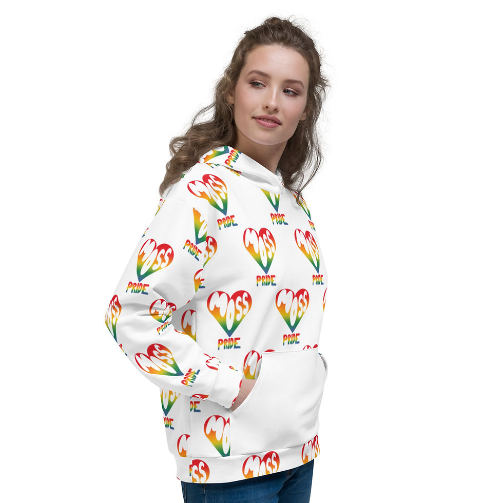 Miniatyrbilde: Unisex Hoodie " Moss Pride hearts "