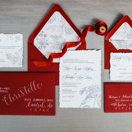 COMPOSITION OF A WEDDING INVITATION SUITE
