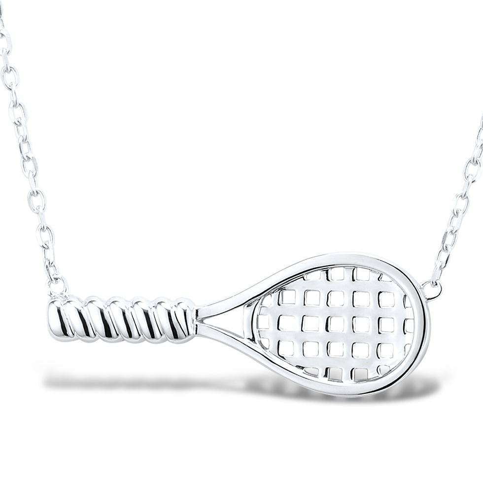 Thumbnail: Sterling Silver Tennis Racket Necklace