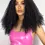 Thumbnail: Wig Lace Front, 4*4 Long Curly, Synthetic Wig Black, 22 Inches