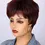 Thumbnail: Wig Natural Bordeaux, synthetic, short hair, deceptively real, 2 inches
