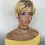 Thumbnail: Wig natural gold, synthetic, short hair, deceptively real, 2 inches
