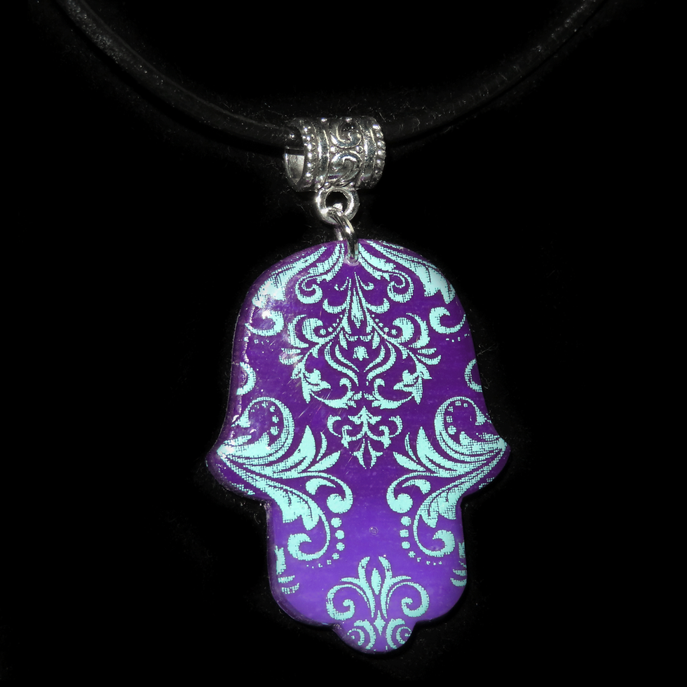 Thumbnail: Large Hamsa Clay Silk Screen Jewelry 