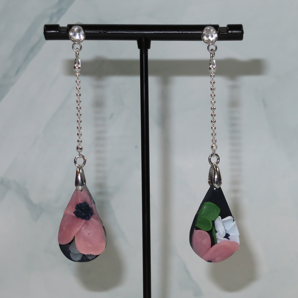 Thumbnail: Earrings Clay Textured Flower Jewelry