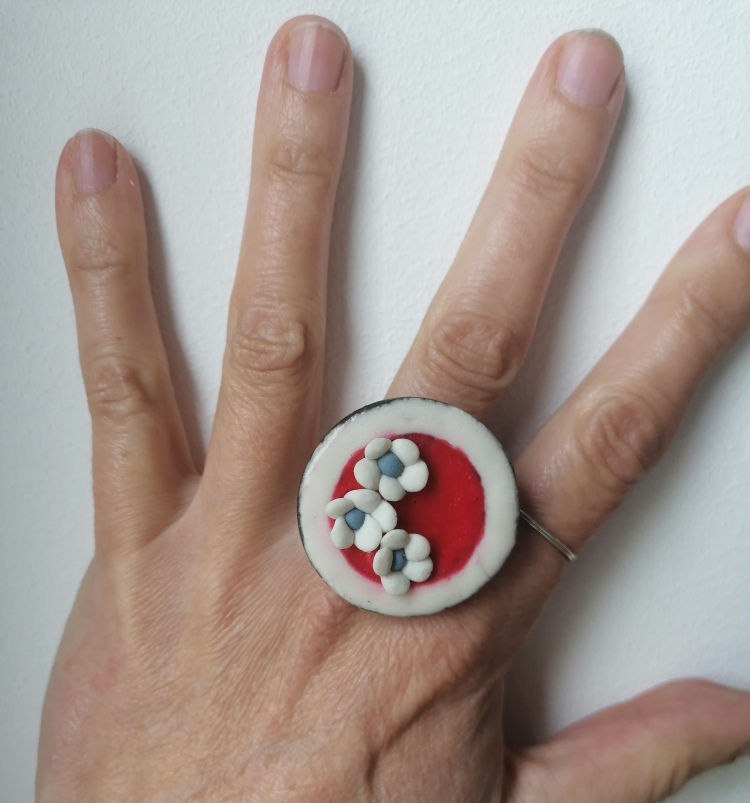 Miniature : GRANDE BAGUE RAKU ET PORCELEINE